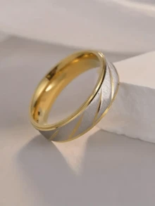 1pc Stainless Steel Couple Rings, Wave Design Engagement/Wedding Rings For Men & Women, Jewelry Gift - Women - View 5