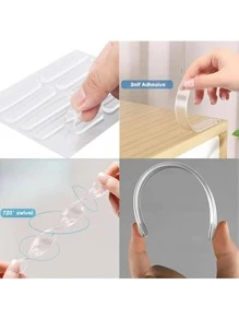 20pcs/40pcs/60pcs Door Stopper Set No-Trace Self-Adhesive Cabinet Door Bumper, Rubber Bumper Strip, Anti-Impact Buffer Sound Insulation Buffer Pad For Protecting Wall Furniture Refrigerator Door Cabinet Glass