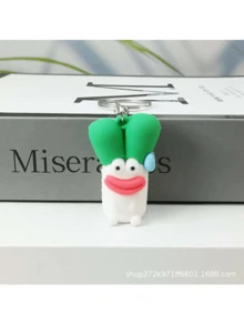 Cartoon Funny Fruit & Vegetable Design Key Chain, Sausage Mouth Cute Vegetable Pendant Bag Charm Accessory