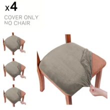 Velvet Cushion Covers Washable Seat Cushion Slipcover Dining Room For Hotel, Ceremony, Banquet Wedding Party (Velvet Black,1/4/6Pcs),Velvet Seat Covers For Dining Room Chair Set Of 1/4/6Pcs, Stretch Fit Removable Washable Chair Seat Cushion Protector Slipcovers With Ties,Velvet Stretch Chair Seat Covers, Soft Thick Solid Luxury Dining Chair Slipcover Stretchable Chair Seat Protector For Kitchen, Hotel - Solid Color - View 34