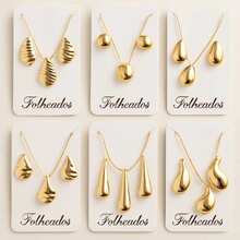 Venetian Necklace + Earrings Kit 18k Gold Plated Women's Drop - 掉落 4 - 查看 2