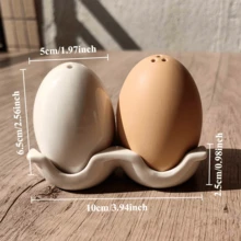 Egg-Shaped Spice Jars Set, Salt And Pepper Shakers, Kitchen Seasoning Containers, Essential Kitchen Tools, Suitable For Kitchen, Restaurant, Hotel, Home Decor & Gifts - Multicolor - View 10