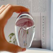 Hand-Blown Mini Jellyfish Glass Ornaments, Handcrafted Mini Jellyfish Glass Crystal Ball Decorations, Artistic Glass Jellyfish Statues As Collectibles/Nautical Style Table Decorations, DIY Decorations, Home Decor-Perfect Creative Gift Ideas, Suitable For Christmas, Easter, Thanksgiving, Birthday Gifts, St. Patrick's Day, Easter Eggs And Birthday Gifts, DIY Decorations And Home Decor