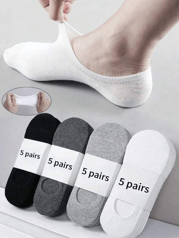 5/10 pares de calcetines finos para barco de verano para hombres, de malla refrescante, transpirables, que absorben el sudor, calcetines deportivos invisibles para jóvenes, de bajo perfil con talón antideslizante, calcetines invisibles para barco, de tiro bajo sin borde expuesto, calcetines finos y transpirables para barco, calcetines deportivos de verano para hombres