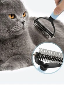 Escova de remoção de pelo e pente desembolador eficaz para cães e gatos - Ferramenta de tosa profissional para remoção de emaranhados e nós - Reduz a queda de pelo e promove um pelo saudável