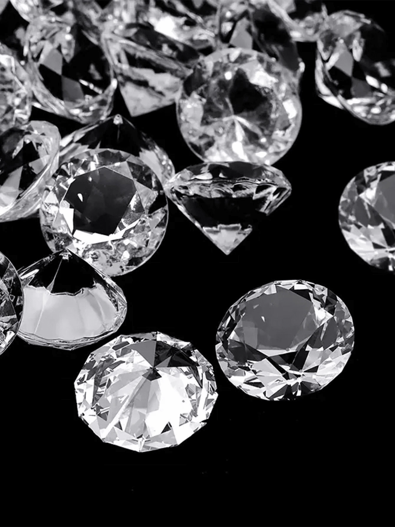 50pcs Clear Pointed Bottom Acrylic Nail Rhinestones | Multi-Facet Cut Faux Crystal Rhinestone Decoration | Suitable For Nail Art, Hair Accessories, DIY Crafts | High Refractive Index Material