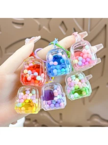 Cartoon Oil Dripping Liquid Quicksand Keychain, Delicate Ornament, Accessory, Decoration, Vending Machine Small Gift