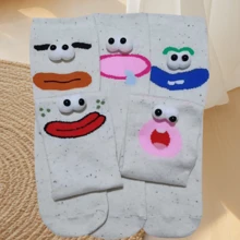 1/5 Paia (Misti Casualmente) Calzini alla caviglia divertenti e carini da donna con motivi a pois, adatti per outfit quotidiani