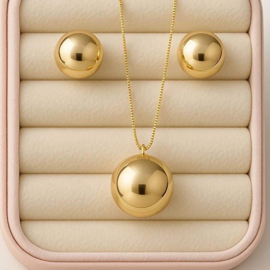 Venetian Necklace + Earrings Kit 18k Gold Plated Women's Drop - 掉落 2 - 查看 1