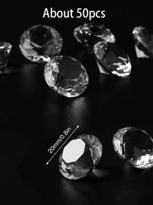 50pcs Clear Pointed Bottom Acrylic Nail Rhinestones | Multi-Facet Cut Faux Crystal Rhinestone Decoration | Suitable For Nail Art, Hair Accessories, DIY Crafts | High Refractive Index Material