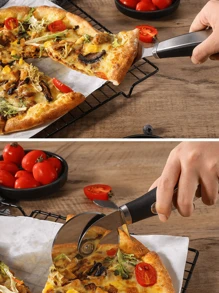 1/2 Stücke Edelstahl Pizzaschneider, Käsespachtel, Dünnkrust Pizzarad, Backwerkzeug, Pizzaschneider, Muttertag
