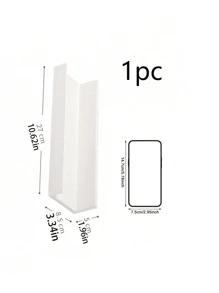 1pc/2pcs Space-Saving Acrylic Bathroom Organizer Racks, Extendable Storage Shelf, Wall-Mounted, No Drilling Required, Thick Adhesive Backing, Suitable For Toiletries And Accessories, White Bathroom Storage And Display Rack