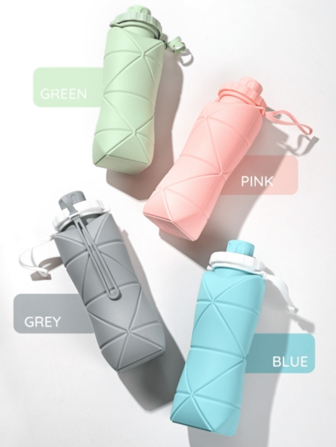 1pc 600ML Collapsible Silicone Water Bottle - Heat Resistant, Expandable, Foldable, Portable, Lightweight Hydration Bottle, Suitable For Outdoor Activities, Travel, Sports And Camping - , Easy To Clean, Space-Saving Design