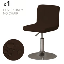 1/4/6 pièces Housse de chaise extensible et imperméable pour chaise de bar à dossier bas/court, Housse de tabouret de bar avec dossier imprimé pour salle à manger, Coussin de siège de chaise pivotante de comptoir de hauteur moyenne/basse, Housse de tabouret de bar, Housse amovible et lavable pour chaise pivotante de salle à manger à dossier court