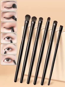 6 Pezzi Set Pennelli Morbidi Per Il Trucco Occhi Per Ombretto, Sfumatura, Eyeliner e Rifinizione Occhi, Naturali, Ottici, Lenti Coreane, Pennelli Trucco, Rossetto, ciglie, Matita Sopracciglia, Custodia per Cura, Eyeliner, Intossicante, Ombretto, Tappeto per Trucco, Gel Sopracciglia, Regalo Donna, Distribuzione Regalo, Khol, Trucco Originale, Punta ciglie