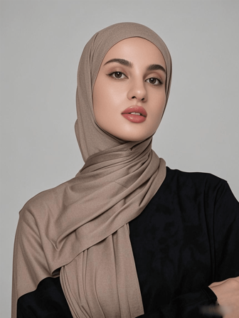 1 st damer elegant klassisk enfärgad casual franshalsduk, premium stickad jersey hijab turban, lämplig för vardagsliv, resor och tillfällen för klänning