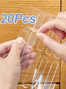 20pcs/40pcs/60pcs Door Stopper Set No-Trace Self-Adhesive Cabinet Door Bumper, Rubber Bumper Strip, Anti-Impact Buffer Sound Insulation Buffer Pad For Protecting Wall Furniture Refrigerator Door Cabinet Glass