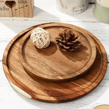 1 Stück Rosenholz Tablett, dekoratives Holztablett, Mehrzwecktablett, geeignet für Badezimmer Waschtisch, Schmuckaufbewahrung, Bauernhaus Kaffeetisch Dekoration, rundes Holztablett Haushaltessentielle, ideal für Feiertage oder Dining