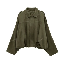 Veste de printemps/automne pour femmes DEEKA, texturée en velours, style casual polyvalent