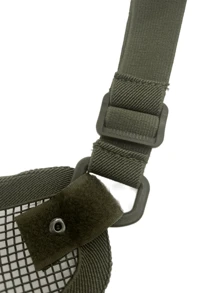 Maschera da campo da guerra in rete metallica, maschera protettiva tattica per metà viso per caccia all'aperto