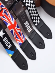 1 件可调节仿皮吉他背带，多种图案，适用于电吉他、原声吉他、民谣吉他、古典吉他、贝斯 - 优质乐器配件，个性化吉他背带 - 彩色 - 查看 9