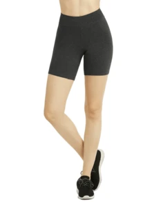 3 Pack Women's 5'' High Waist Cotton Biker Shorts Leggings Regular Size, High Waisted Biker Leggings Shorts, Women's No See-Through Athletic Workout Running Cycling Volleyball Yoga Shorts, Tummy Control Activewear Shapewear - 深灰色 - 查看 2