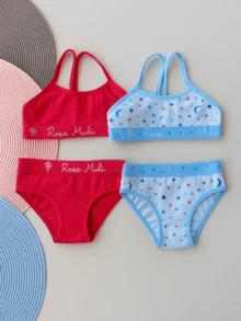 Kit 3 Youth Women's Sets – Cotton With Elastane, Assorted - 彩色 - 查看 7