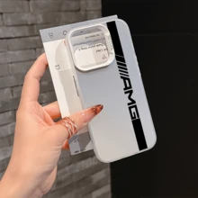 AMG-Designed Sports Performance Phone Case For IP 16, 15, 14, 13, 12, 11 Pro Max, X, XR, XS Max, 8 And 7 Plus Models, With Matte Anti-Drop Back Cover - 銀色 - 查看 3