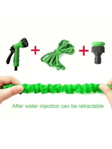 Expandable Garden Hose WithMulti-Function Spray Gun -DurableFlexible PE Coiled Hose For WateringCar Washing.Lawn Care, And PetBathing -Includes Adjustable SprayNozzle.Al-Season Use.GardenWatering ToollFlexible HoseDesignSturdy Connectors - Multicolor - View 2