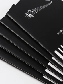 1pc 5-Line Music Notebook, Includes 16/24/36 Pages Music Manuscript, Songbook, Music Practice Book And Instrument Accessories