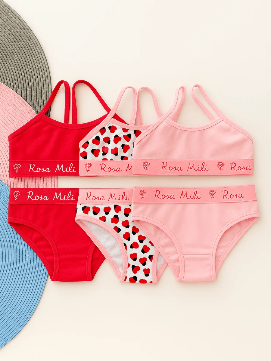 Kit 3 Youth Women's Sets – Cotton With Elastane, Assorted - 彩色 - 查看 1