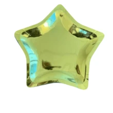 20pcs/10pcs/-7in-Thick Star Shaped Paper Plates Disposable Party Plates Pentagram Cutlery Plates Graduation Independence Day Wedding Birthday - Ramadan Festival, (Gold) - Gold - View 4