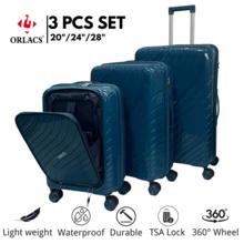 ORLACS Juego de equipaje, Juego de maletas 20+24+28, Juego de tres piezas, Material rígido de PP, El modelo de 20" se puede abrir por la parte frontal, Ligero, Candado de seguridad TSA, Gran capacidad de almacenamiento, Ruedas universales silenciosas de 360°, Alta calidad, Duradero, Impermeable, Resistente al desgaste y a los arañazos, Marca europea, Diseño europeo, Artículo superior, Apto para viajes de negocios, Esencial para viajes de negocios, Transporte, Vacaciones, Cómodo para viajes en familia, Equipaje de mano para aerolíneas, El modelo de 20" no tiene asa lateral, Regalo especial, Apto para hombres y mujeres, Múltiples colores disponibles