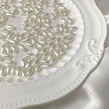 Juego de 300 piezas de cuentas de acrílico ovaladas perladas de 4 mm x 8 mm, con agujero recto y acabado brillante - Ideal para la fabricación de joyas y accesorios artesanales DIY