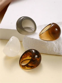 1pc Retro Minimalist Resin Ring, Fashion & High-Quality, Suitable For Daily Wear