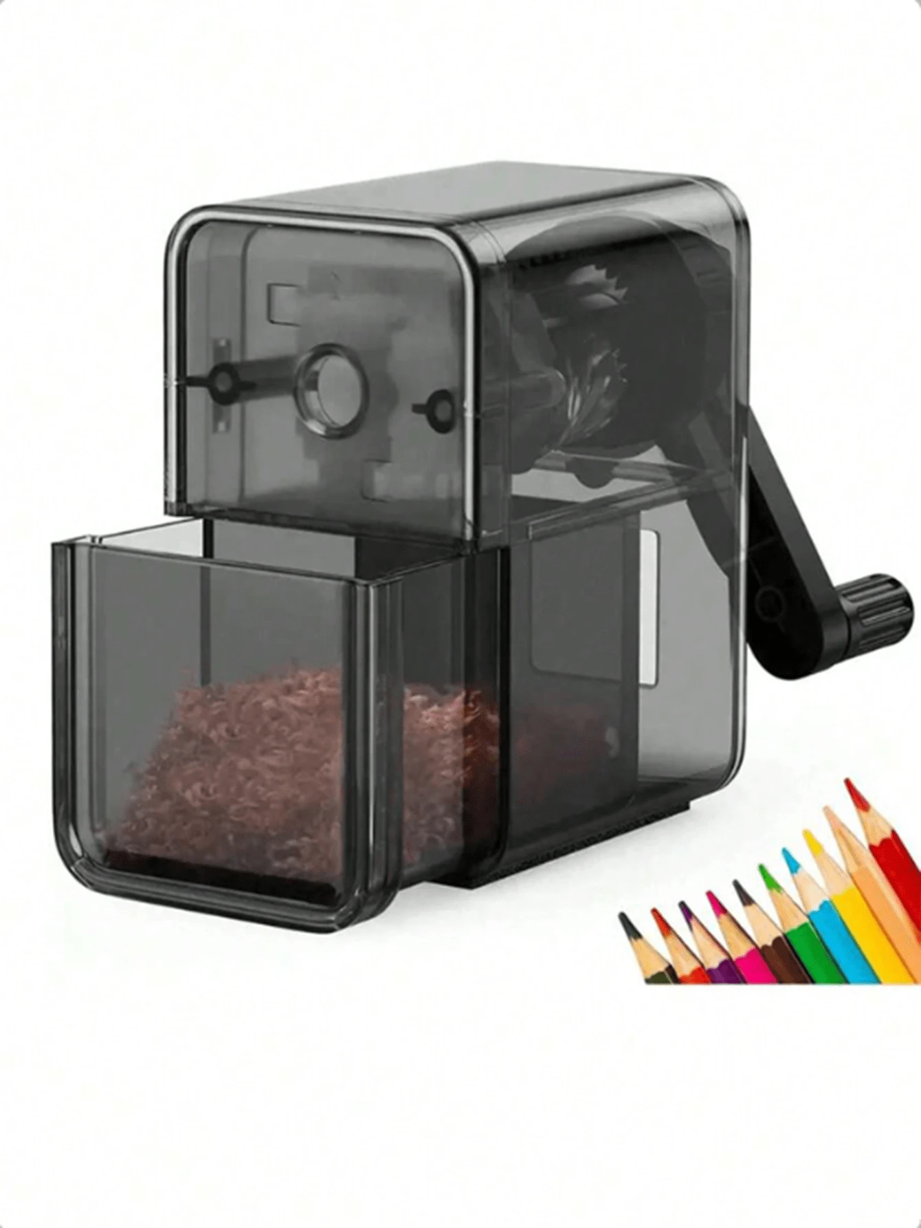 1pc Mechanical Pencil Sharpener With Double Holes, Manual Rotary Sketch Pencil Sharpener, Suitable For Students And Teachers