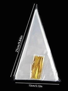 150pcs/100pcs/50pcs/25pcs/1pc Diy Wedding Birthday Party Opp Bags, Transparent Triangle Candy Food Bags, Food Bag Food Box Suitable For Candy Chocolate Etc.Lot Diy Candy Bag, Wedding Favors, Birthday Party Decoration, Ideal For Baking, Candy, Pastry, And Snack Packaging Wedding Party Gift Bags - Multicolor - View 7