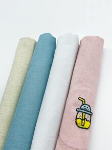 4 قطع ، قماش مُقلد من الكتان بمقاس 50*50سم ، 1 وردي ،1 بيج ، 1 أزرق ، 1 أبيض (قماش DIY / قماش تطريز)