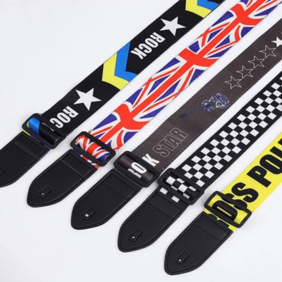 1pc Adjustable Faux Leather Guitar Strap, Various Patterns, Suitable For Electric Guitar, Acoustic Guitar, Folk Guitar, Classical Guitar, Bass - Excellent Musical Instrument Accessory, Personalized Guitar Strap