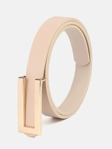 1 pezzo Cintura casual in PU (poliuretano) di colore tinta unita per donna, fibbia rettangolare, adatta per uso quotidiano, estate, scuola, autunno, Ognissanti - A - Visualizzare 8