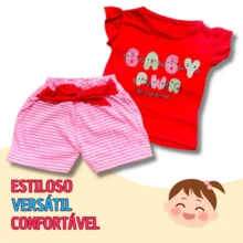 Assorted Kit 10 Pieces Baby Girl Clothes - 5 T-Shirts And 5 Shorts - 5 Sets Of Clothes For Baby Girls 0-12 M - Nhiều màu - Xem 7