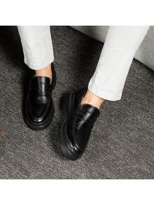 Men's Casual Loafer Shoes Stitched Piettro Work Events Comfortable - Black - View 6