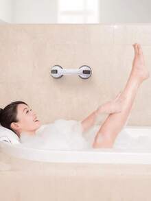 浴缸淋浴安全扶手，防滑吸盘式扶手，耐用塑料材质，无需电池或电源，辅助保持平衡，适用于瓷砖、玻璃和硬质塑料表面，浴室配件