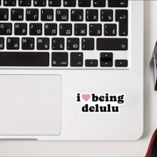 Vinyl I Love Being Delulu Sticker Decal - Adhesive Emblem For Laptops, Water Bottles, And Personal Belongings Phone Sticker, Notebook, Toolbox, Truck, Refrigerator, Water Bottle, Helmet, All Kinds Of Fu School Supplies,Back To School - Multicolor - View 6