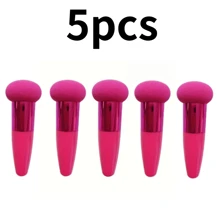 Quaste mit Pilzkopf-Form für flüssiges Make-up, Schwamm Kosmetik Puder Quaste, Schminkpinsel mit glättendem Griff