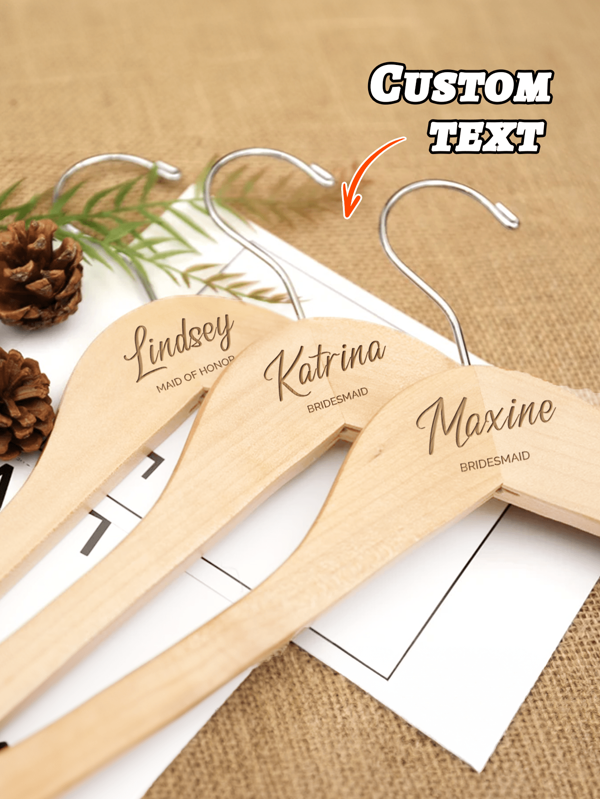Custom Bridesmaid Hanger, Wedding Hanger, Bride Hanger, Bridal Hangers, Wedding Name Hangers, Wood Hangers, Personalized Hangers, Weddings,Personalized Wooden Bridesmaid Hangers With Name,Hanger For Bridal Party,Wedding Dress Hanger,Engraved Hanger,Bridesmaid Gift