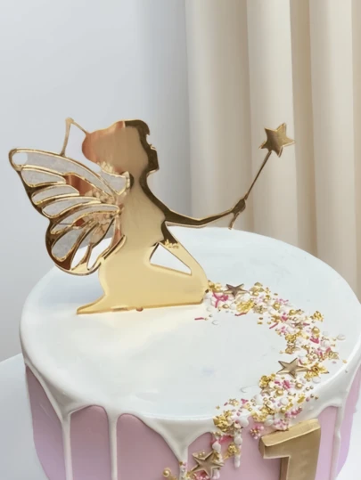 1PC Enchanted Fairy Cake Toppers Set – Whimsical Princess Acrylic Decor For Magical Weddings, Dreamy Birthdays & Spring Celebrations – Reusable Food-3D Toppers (Party Must-Have!)