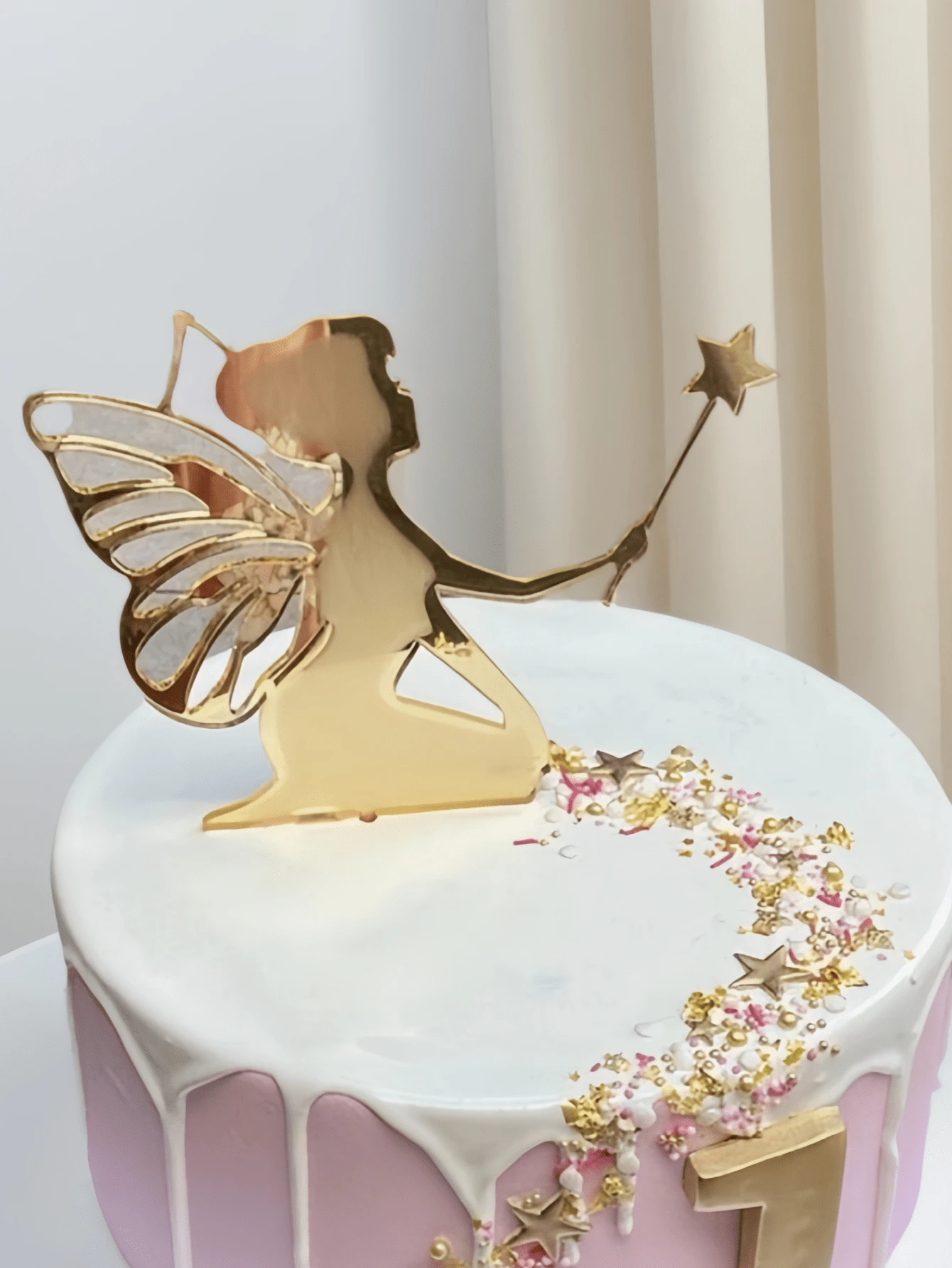 1PC Enchanted Fairy Cake Toppers Set – Whimsical Princess Acrylic Decor For Magical Weddings, Dreamy Birthdays & Spring Celebrations – Reusable Food-3D Toppers (Party Must-Have!) - Style a - View 1