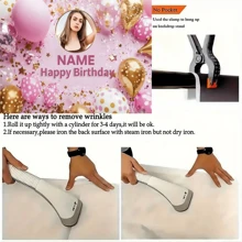 1 buc. Fundal personalizabil roz strălucitor pentru petrecere de ziua de naștere cu baloane cu buline - Banner personalizat pentru La mulți ani, potrivit pentru aniversări și sărbători, ideal pentru decorul cabinei foto, disponibile în mai multe dimensiuni