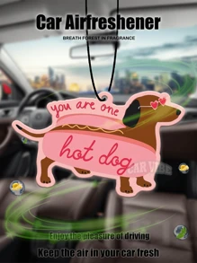 Kawaii'wiener Dog,Dachshund &STRAWBERRY&CHERRY' Y2K Patterns Design , Car Air Freshener Pendant - Cartoon Anime Style For Rearview Mirror, Vent Clip, Home & Office Decor, Creative & Fun Design, Idea Gifts For Friend